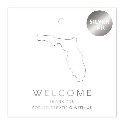 OOT Florida Wedding Bag Tag 2in Silver Image 1