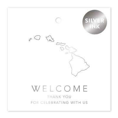 OOT Hawaii Wedding Bag Tag 2in Silver Image 1
