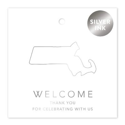 OOT Massachusetts Wedding Bag Tag Silver Image 1
