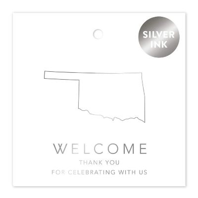 OOT Oklahoma Wedding Bag Tag 2in Silver Image 1