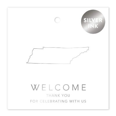 OOT Tennessee Wedding Bag Tag 2in Silver Image 1