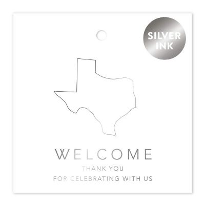OOT Texas Wedding Bag Tag 2in Silver Image 1