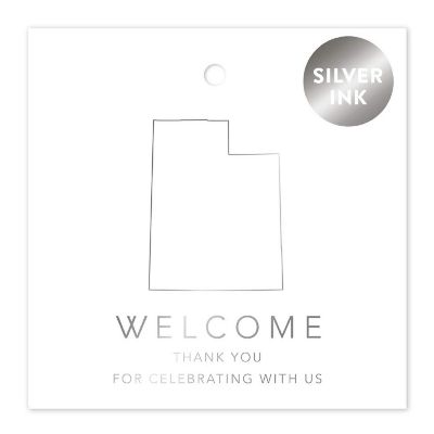 OOT Utah Wedding Bag Tag 2in Silver Image 1
