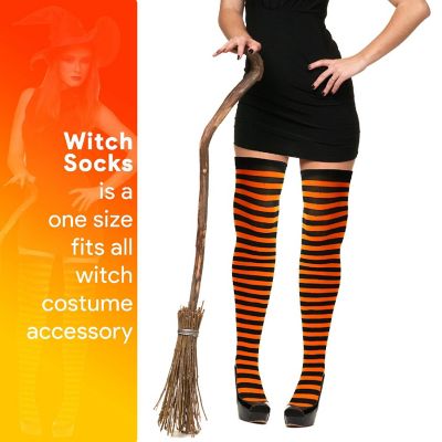 Orange and Black Socks - Over The Knee Orange and Black Costume Accessories Stockings for Men, Women and Kids Image 1