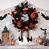 Orange and Black Witch and Pumpkins Halloween Wreath  24-Inch  Unlit Image 1