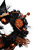 Orange and Black Witch and Pumpkins Halloween Wreath  24-Inch  Unlit Image 2