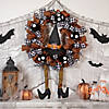 Orange and Black Witch with Bows Halloween Wreath  24-Inch  Unlit Image 1