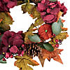 Orange and Burgundy Fall Harvest Artificial Floral and Pinecone Wreath  22-Inch Image 1