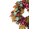 Orange and Burgundy Fall Harvest Artificial Floral and Pinecone Wreath  22-Inch Image 2