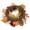 Orange and Burgundy Fall Harvest Artificial Floral and Pinecone Wreath  22-Inch Image 3