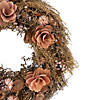 Orange and Coral Pink Twig and Floral Autumn Harvest Wreath  13.75-Inch  Unlit Image 2