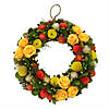 Orange and Yellow Flowers Artificial Floral Spring Wreath  12" Image 1