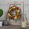 Orange and Yellow Flowers Artificial Floral Spring Wreath  12" Image 1