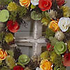 Orange and Yellow Flowers Artificial Floral Spring Wreath  12" Image 2