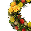 Orange and Yellow Flowers Artificial Floral Spring Wreath  12" Image 3