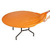 Orange Fitted Round Plastic Tablecloth Image 1