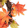Orange Foliage with Pine Cones and Pumpkins Autumn Harvest Wreath  10-Inch  Unlit Image 1