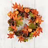 Orange Foliage with Pine Cones and Pumpkins Autumn Harvest Wreath  10-Inch  Unlit Image 2