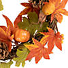 Orange Foliage with Pine Cones and Pumpkins Autumn Harvest Wreath  10-Inch  Unlit Image 3