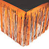 Orange Metallic Fringe Plastic Table Skirt Image 1