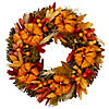 Orange Pumpkins and Berries Autumn Harvest Wreath  13-Inch  Unlit Image 1