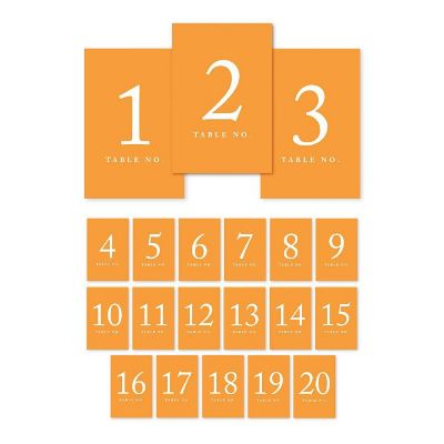 Orange Table Numbers 1 20 4x6 Image 1