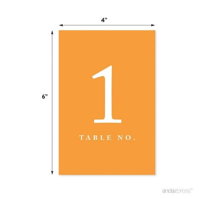 Orange Table Numbers 1 20 4x6 Image 1