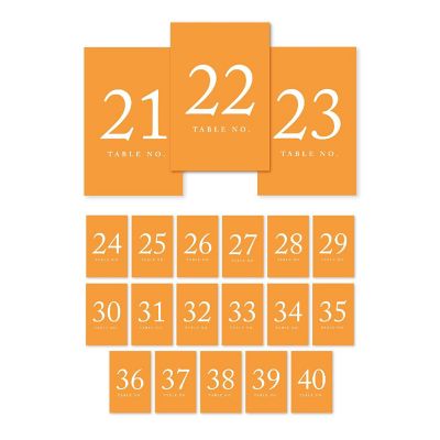 Orange Table Numbers 21 40 4x6 Image 1
