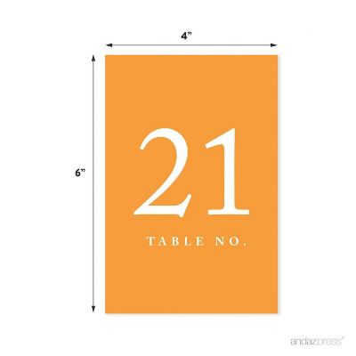 Orange Table Numbers 21 40 4x6 Image 1