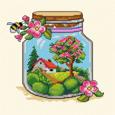 Orchidea Complete counted cross-stitch kit Spring Jar 7775 Image 1