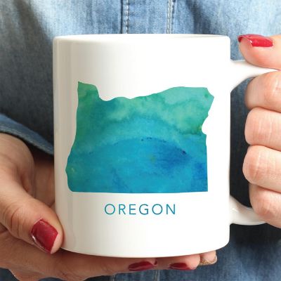 Oregon Aqua Blue Water Ceramic Mug Image 1