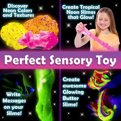 Original Stationery Tropical Glow In The Dark Slime Kit to Make Neon Crunchy Slime, Floam, Jelly Cube and Rainbow Slime, Fun Slime Kit for Girls 10-12 Image 2