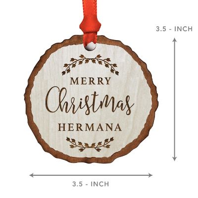 Ornament Engraved Wood Slab Hermana Image 2