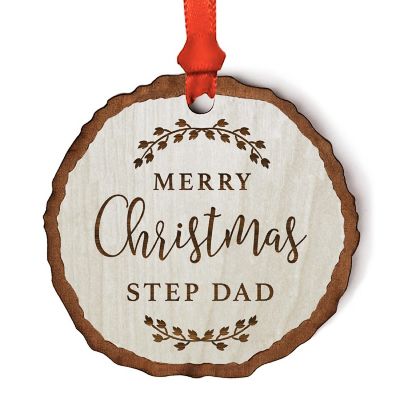 Ornament Engraved Wood Slab Step Dad Image 1