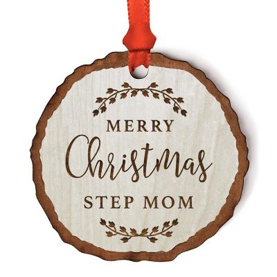 Ornament Engraved Wood Slab Step Mom Image 1