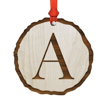 Ornament Letter A Wood Slab Image 1