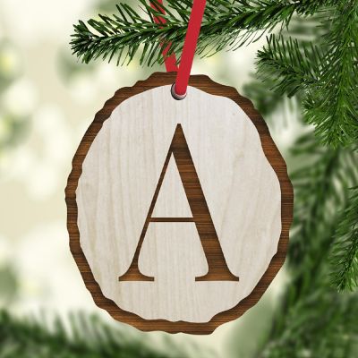 Ornament Letter A Wood Slab Image 1