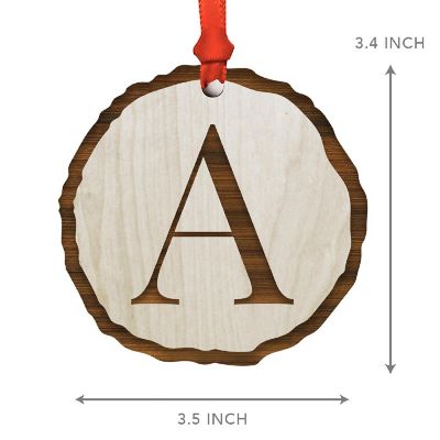 Ornament Letter A Wood Slab Image 2