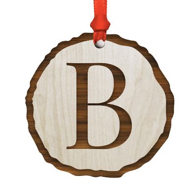 Ornament Letter B Wood Slab Image 1
