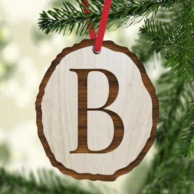 Ornament Letter B Wood Slab Image 1