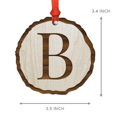 Ornament Letter B Wood Slab Image 2
