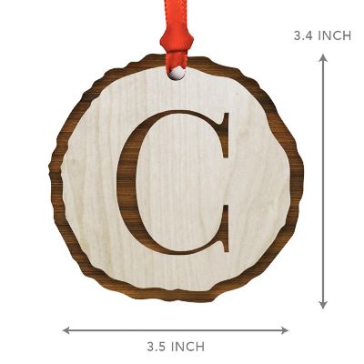 Ornament Letter C Wood Slab Image 2