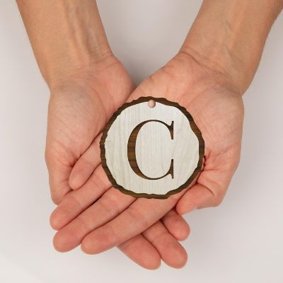 Ornament Letter C Wood Slab Image 3
