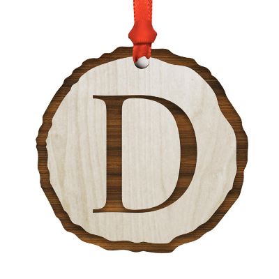 Ornament Letter D Wood Slab Image 1