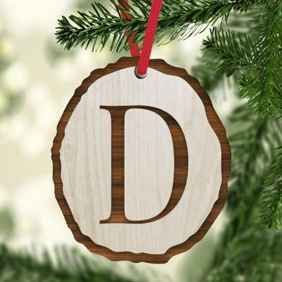Ornament Letter D Wood Slab Image 1