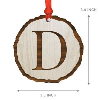 Ornament Letter D Wood Slab Image 2