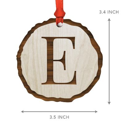 Ornament Letter E Wood Slab Image 2