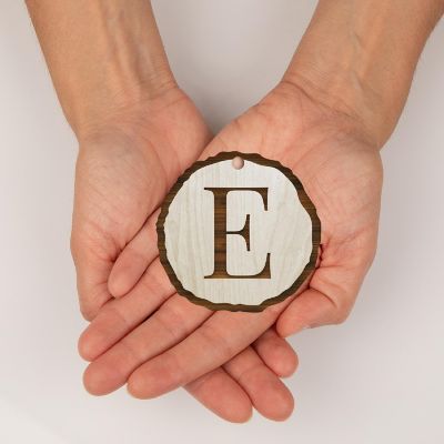 Ornament Letter E Wood Slab Image 3