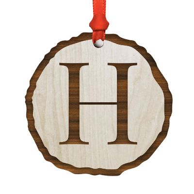 Ornament Letter H Wood Slab Image 1