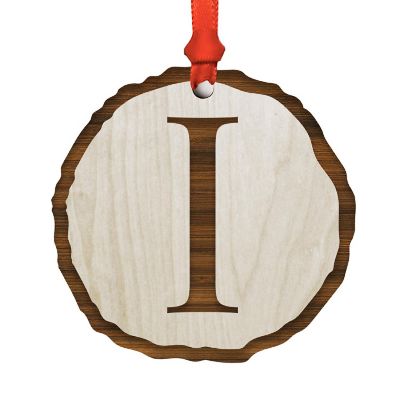 Ornament Letter I Wood Slab Image 1